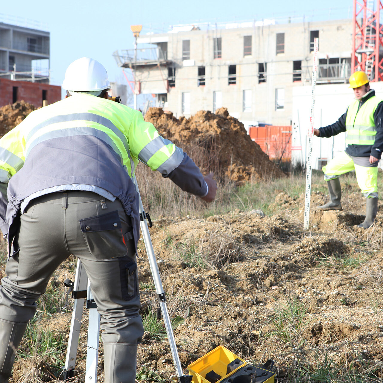 surveyors working on a construction site